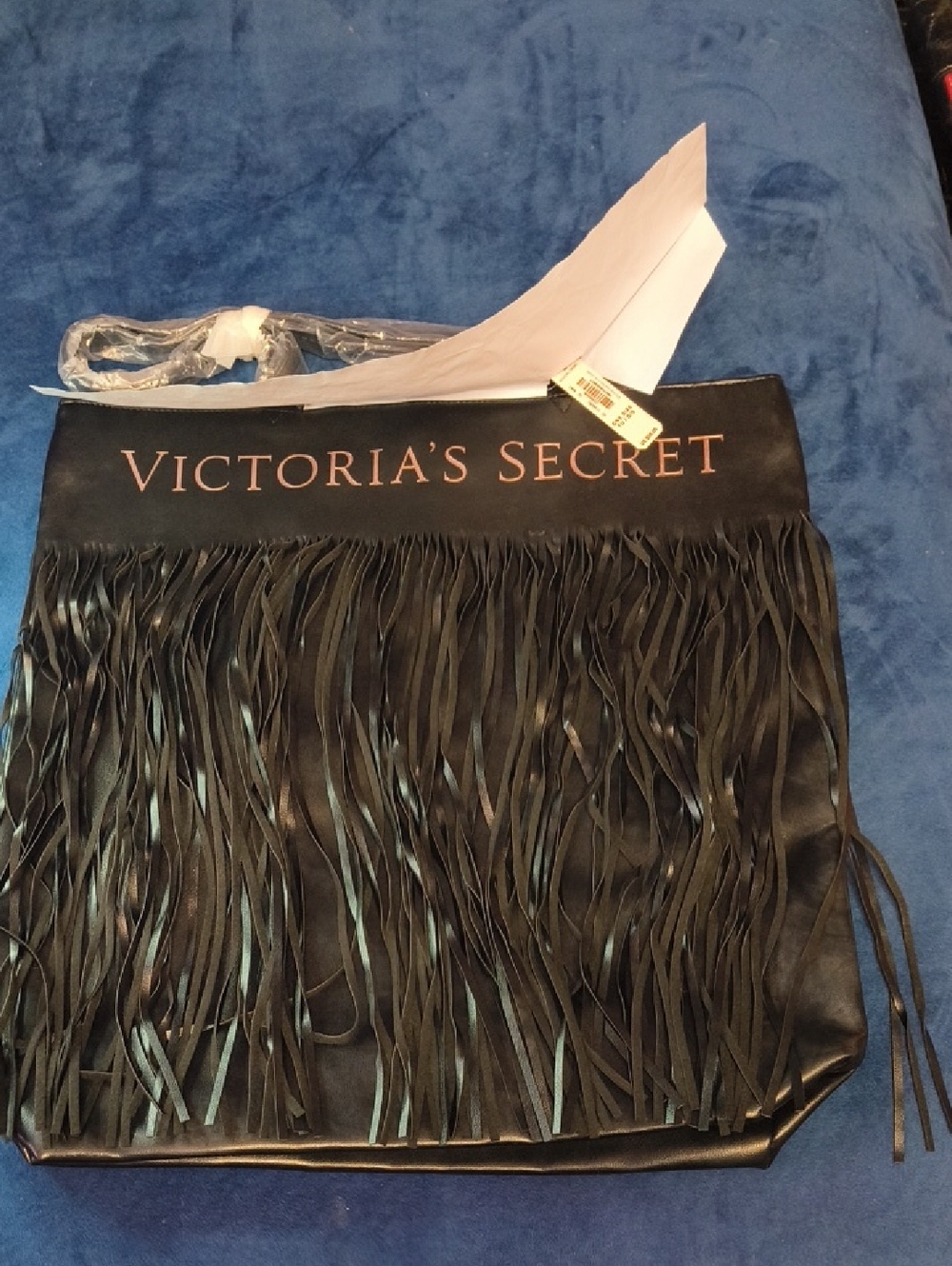Victoria's Secret Black Fringe Tote